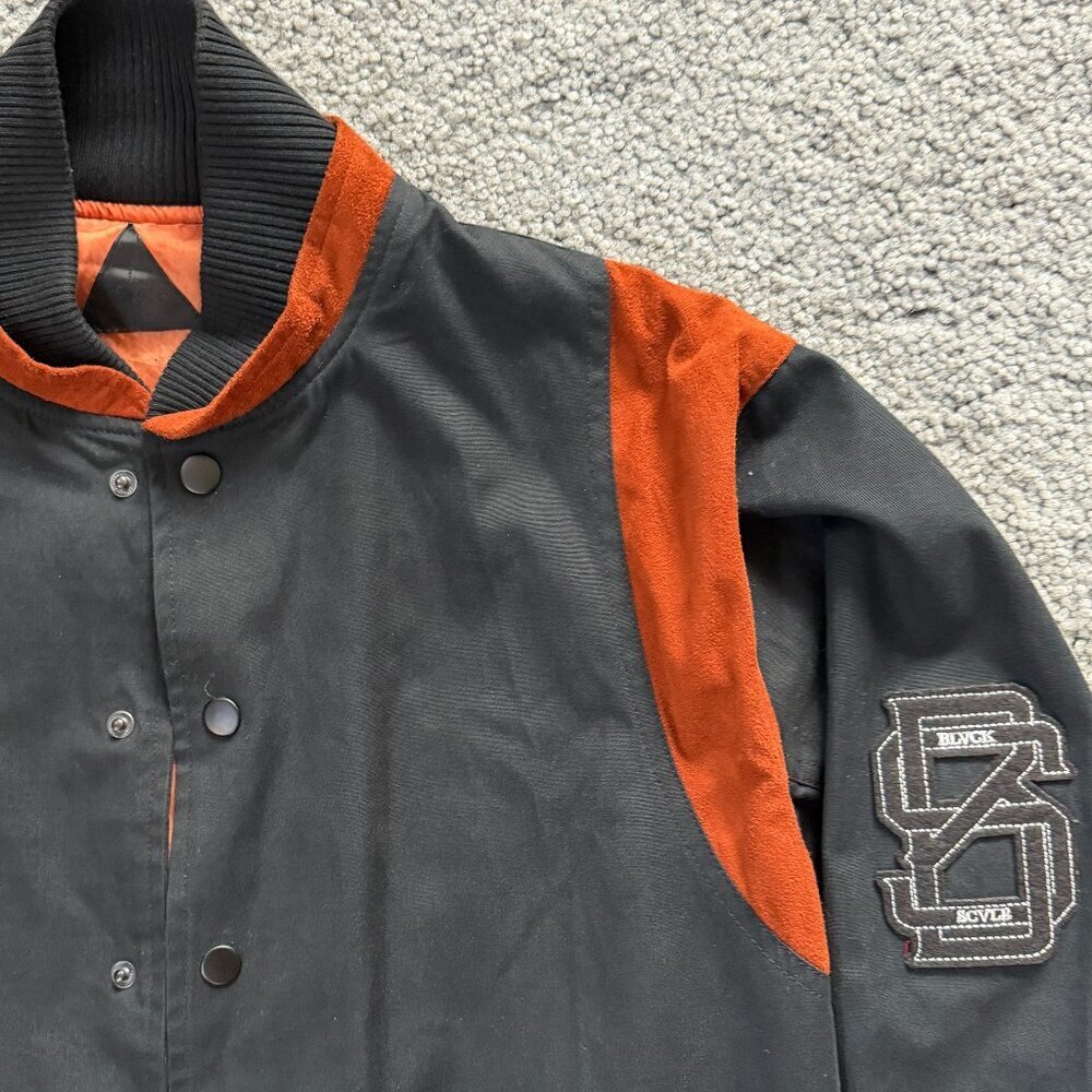 Black Scale Black and Orange Devil in the Details Bomber Jacket - Men's Size M - Picture 2 of 16